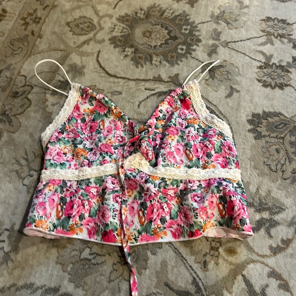 2 colorful, vibrant, and orange Crop Top and 1 beach cover up